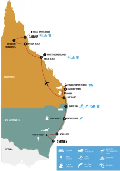 14 Day Sydney to Cairns trtip