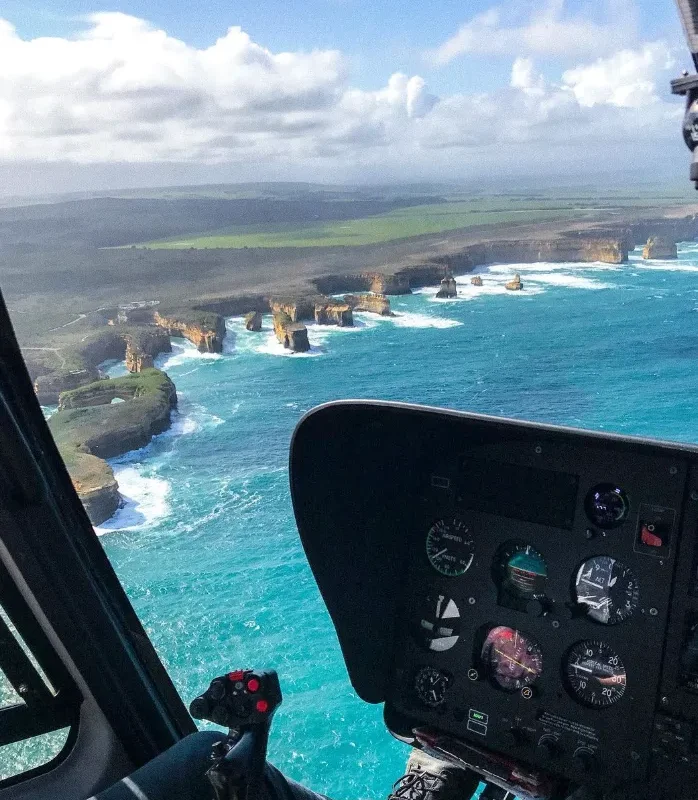 Scenic helicopter ride over Great Ocean Road